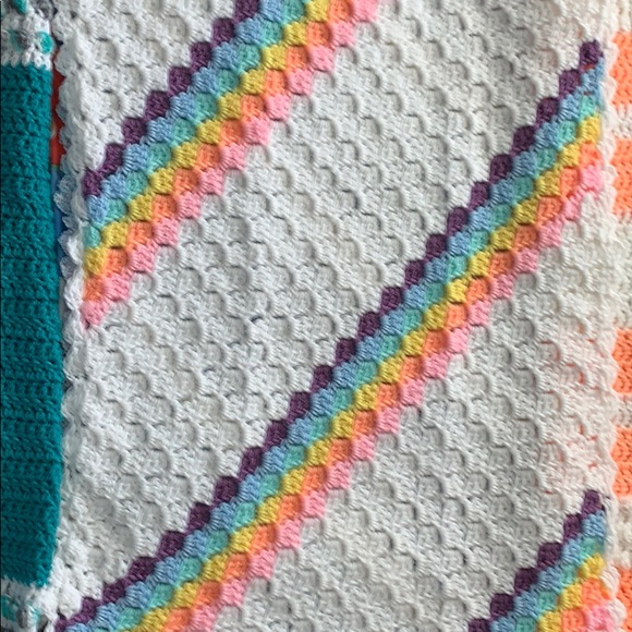 Handmade Crocheted Blanket .....Rainbow $38 - Picture 3 of 3